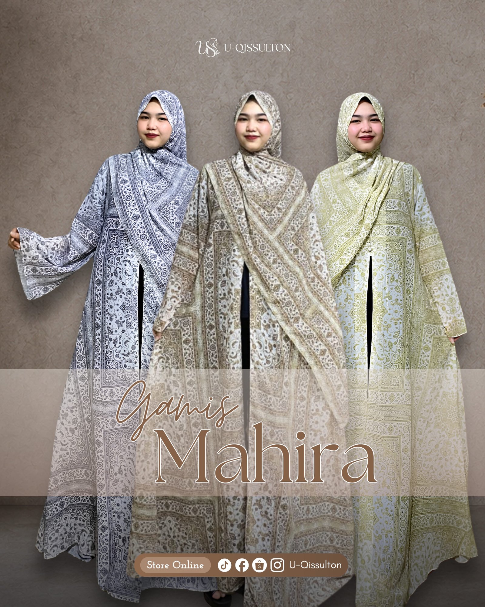 Gamis Abaya Mahira Series Satu Set Pashmina