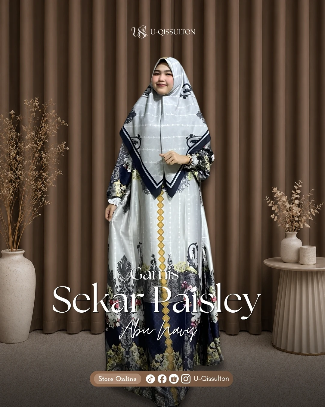 Gamis Sekar Paisley Series Satu Set Hijab
