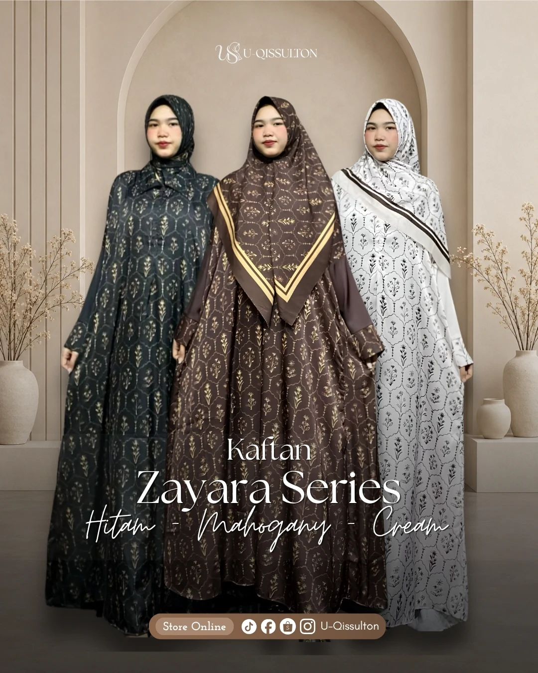 Kaftan Zayara Series Satu Set Hijab