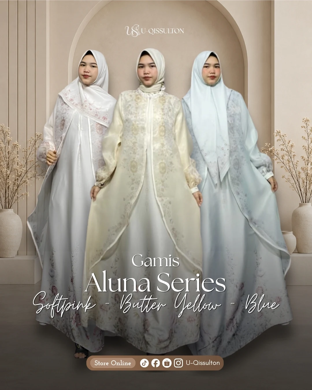 Gamis Aluna Series Satu Set Hijab